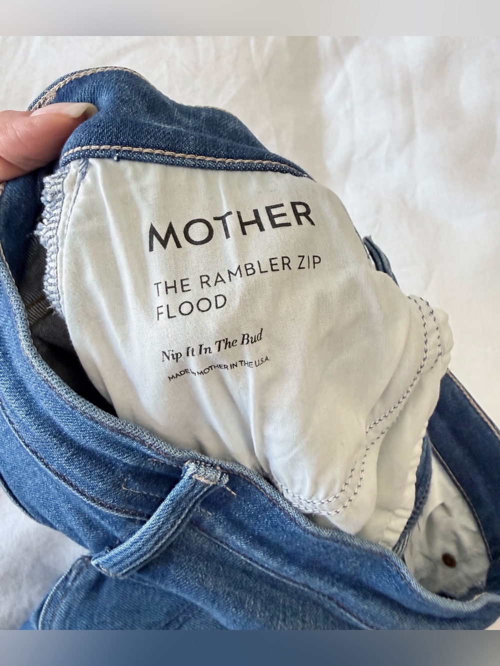 Mother | SZ 28 | The Rambler Zip Flood High Rise Blue Jeans Nip it in the Bud - Picture 6 of 11